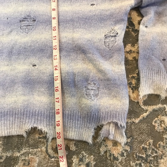 Distressed Blue Purple Cropped Sweater - Picture 2 of 4